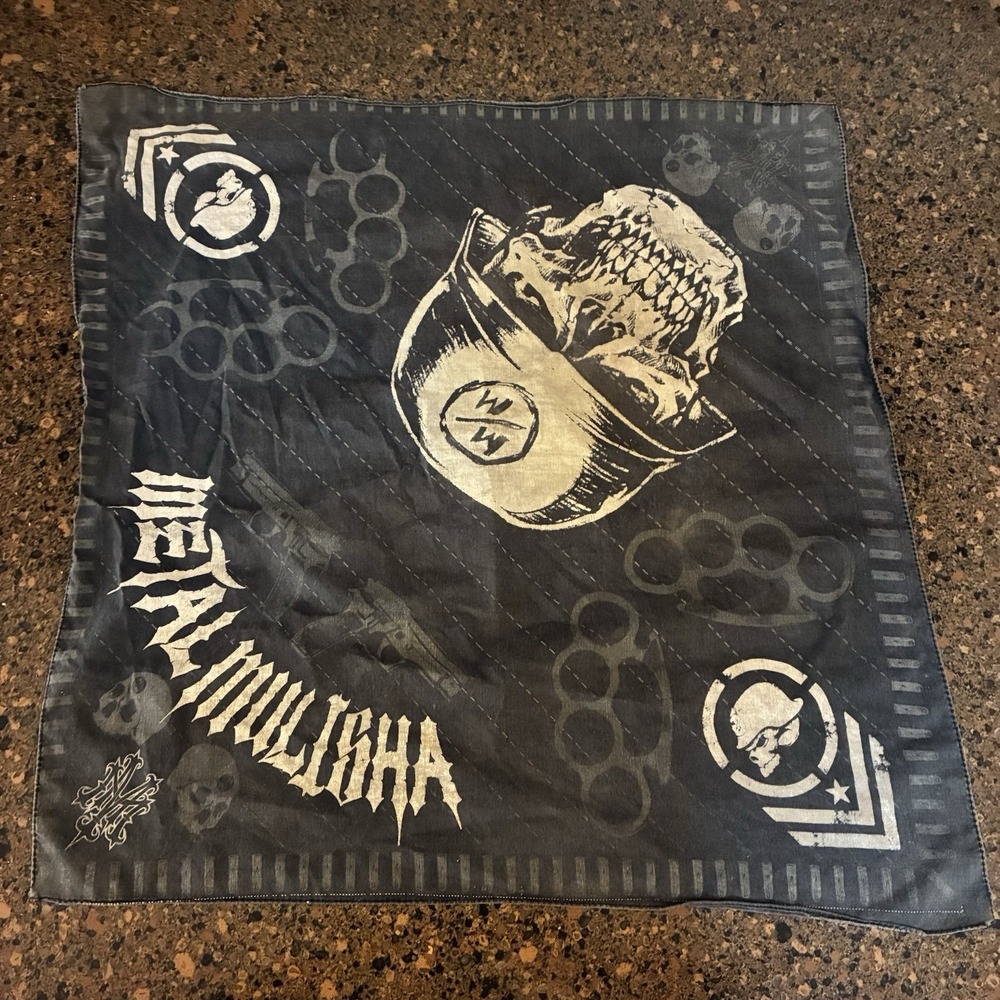 Vintage Metal Mulisha Bandanna Black Y2K Biker Motorcycle Punk Skater Alt Grunge